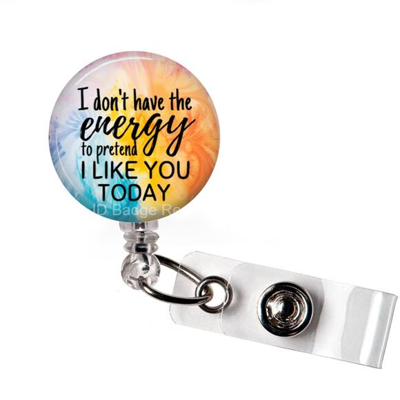 Handmade Accessories - ⚡ I Don’t Have The Energy Badge Reel | Funny ID Name Tag Holder 😴
